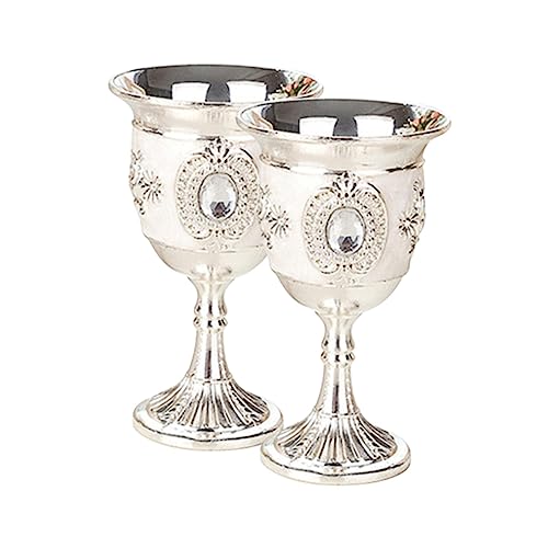 Mobestech 2piezas Copa De Vino Blanco De Aleación Copas De Europeo Para Vino y Whisky Para Uso Festivo El Hogar