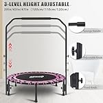Newan 40" Silent Mini Trampoline with Adjustable Handle Bar Fitness Trampoline Bungee Rebounder Jumping Cardio Trainer Workout for Adults - Max Limit 330 lbs - Image 5
