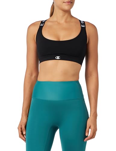 Sujetador deportivo Champion negro talla S para mujer con copas extraíbles de punto elástico