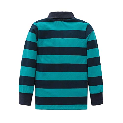 Howjojo Big Boys Cotton Long Sleeve T-Shirts Striped Polo Shirts Green Size 10 #TOP1