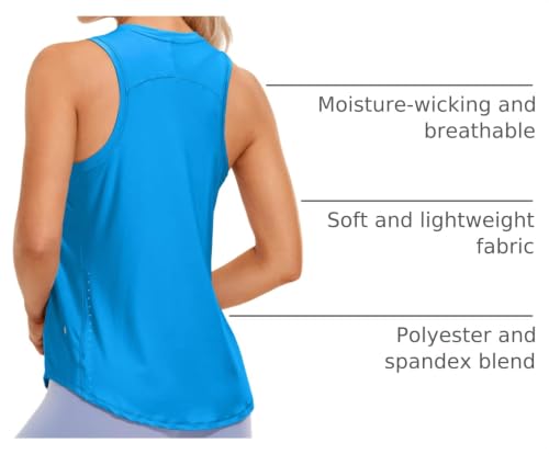 Image of CRZ YOGA Lightweight Racerback Tank Top | Workout, Moisture Wicking, Classic Fit, Hip Length, Reflective Spots, Sleeveless Shirts for Women