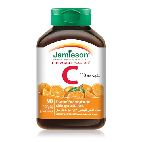 Jamieson Vitamins Orange Flavor Vitamin C 500mg Chewable 90 Tablets