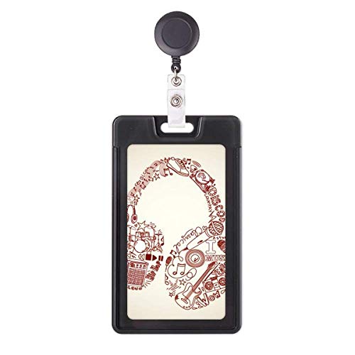 Étui rétractable pour badge casque de musique avec enrouleur robuste pour carte