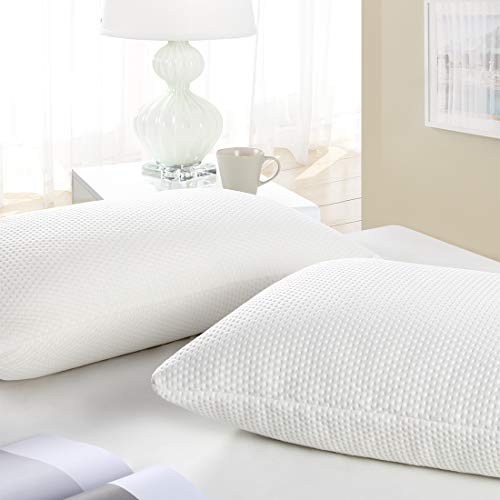 Memory Foam Pillow 2 Pack Standard Size for Neck Pain Cooling Bed Pillows Home & Hotel Collection with Removable Zipper Case