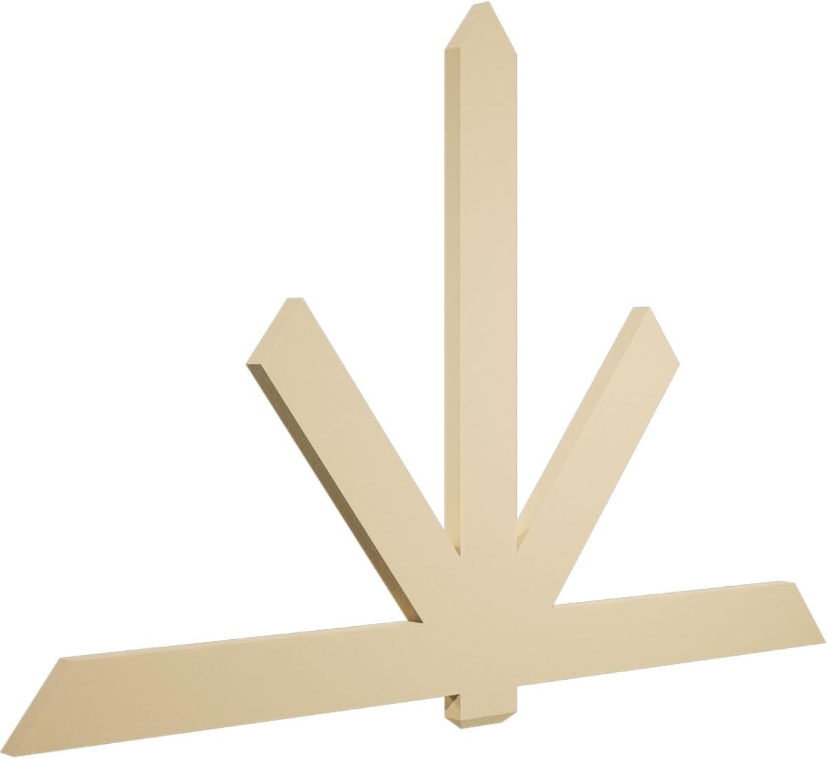 84"W x 56"H x 2"D x 6"F, 16/12 Pitch, Kennewick Signature Urethane Gable Bracket, Primed Tan