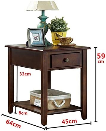 長方形コーナーリビングルーム無垢材小さなテーブルアメリカンソファサイドコーヒー電話 (Color : D) 高尚な野心