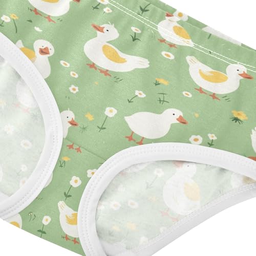 Wusikd Cartoon Ducks Girls' Underwear Cotton Cute Girls Briefs Soft Toddler Underwear 2T4