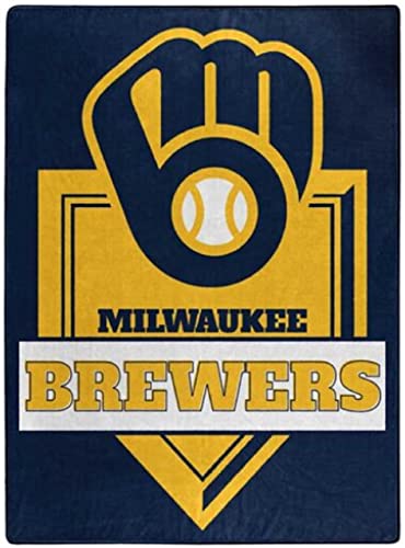 NORTHWEST Company Milwaukee Brewers Home Plate Raschel Throw Blanket