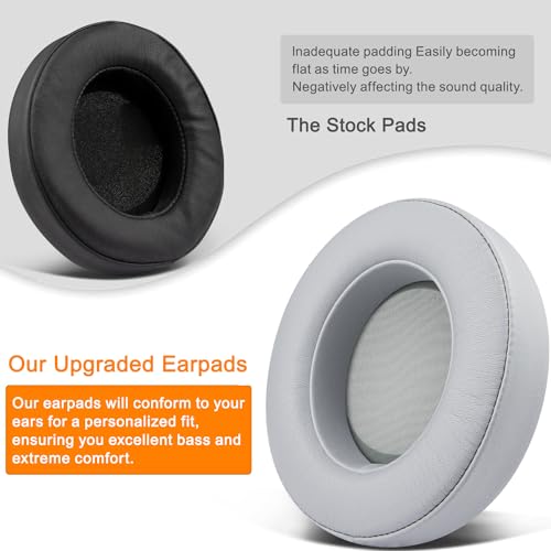 Image of SOULWIT Headphone Earpads - Compatible with Razer Kraken Pro V2, 7.1 V2, Stormtrooper - Protein Leather - Platinum Grey