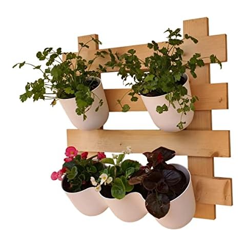 Hängende blumentöpfe MIT ABNEHMBAREN TÖPFEN Wand Holz deko Blumenkasten BLUMENTOPF Gartentopf für Terrasse oder Balkon BLUMENBEET hochbeet für Blumen oder Kräuter pflanzkübel Balkonkasten Gartentöpfe Cover