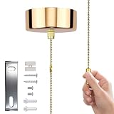 Interruttore per luce da bagno, con catena da 150 cm, interruttore a corda per plafoniere da bagno, accessori per lampadari da bagno (oro)