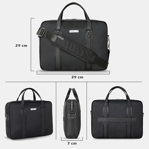 Image of Lavie Sport Elevate Briefcase 9L Laptop Briefcase Bag | Premium Leatherette Business Briefcase for Men & Women | Messenger Shoulder Bag with Detachable Strap