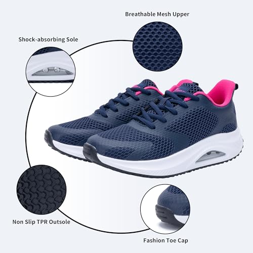 Womens Plantar Fasciitis Tennis Shoes Walking Arch Support Orthotic Non Slip Sneakers for Gym Workout Jogging US6-112