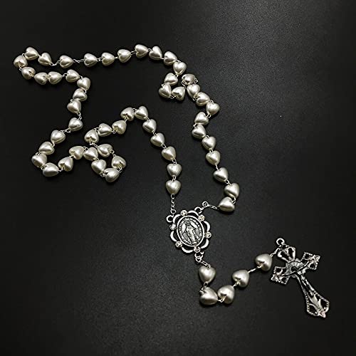 Terço Nossa Senhora Das Graças Contas Em Coração Perola