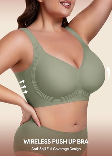 Image of HBselect Jelly Bras for Women No Underwire Plus Size Wireless Seamless Bras