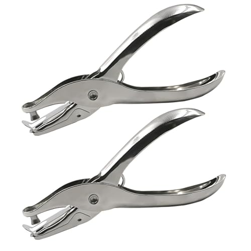 UIEXAY 2 Pezzi Perforatrice A Foro Singolo, Pinza Per Forare Rotonda 6 Mm & 3 Mm In Metallo Per Carta, Biglietti, Foto, Progetti Di Fai-Da-Te, Scrapbooking, Per Scuola, Ufficio E Lavori Manuali Diy