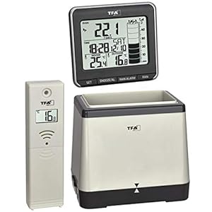 TFA Dostmann Rainman Funk-Regenmesser, 47.3004.01, kabellose Übertragung der Regenmenge, schwarz,L 109 x B 38 x H 100 mm