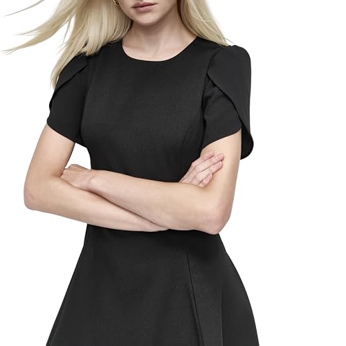 Image of DKNY Women's Tulip Sleeve Fit & Flare Mini Dress