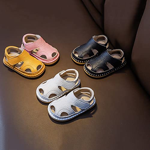 Baby Boys Girls Closed-Toe PU Leather Sandals Toddler Anti-Slip Rubber Sole First Walker Crib Solid Beach Shoes4
