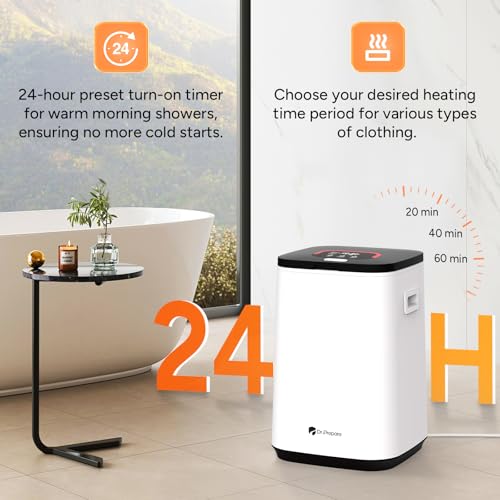 DR.PREPARE 23L Towel Warmer for Bathroom, Luxury Towel Warmer Bucket with LED Display, 3 Timer Settings, Auto Shut Off, Child Safety Lock, 4 Hooks, Large Warmer for 3 Towels, Bathrobes, Blankets, PJ's by DR.PREPARE - Image 4