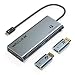 Produktbild WAVLINK MultiPort USB C Hub, 4 in 1 USB C Adapter (Thunderbolt 3) 1000M RJ45 Ethernet, USB3.0 Port, Zwei DisplayPort Monitore können auf Dual 4K HDMI übertragen Werden.