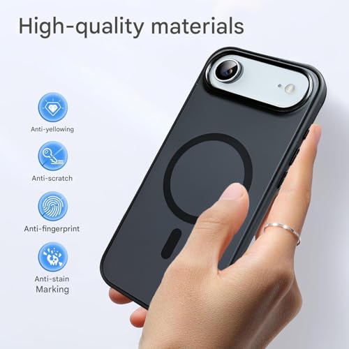 Image of VONZEE Magnetic for iPhone 17 Air Case (2025)(Compatible with MagSafe)(Military Grade Drop Protection) Matte Shockproof with Anti-Fingerprint Phone Cover, 6.6''|Black