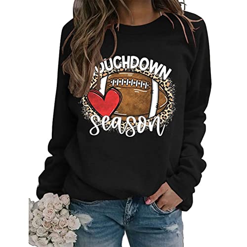MNLYBABY Touchdown Season Football Sweatshirt - Women's Game Day Pullover Shirt for Football Events