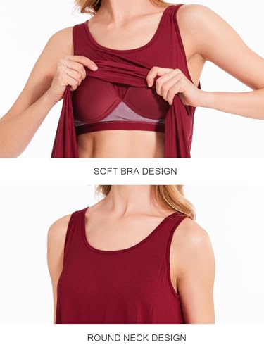 Image of Rosyline Tank Top for Women with Built in Bra Flowy Swing Undershirt Tank Tops S-4XL