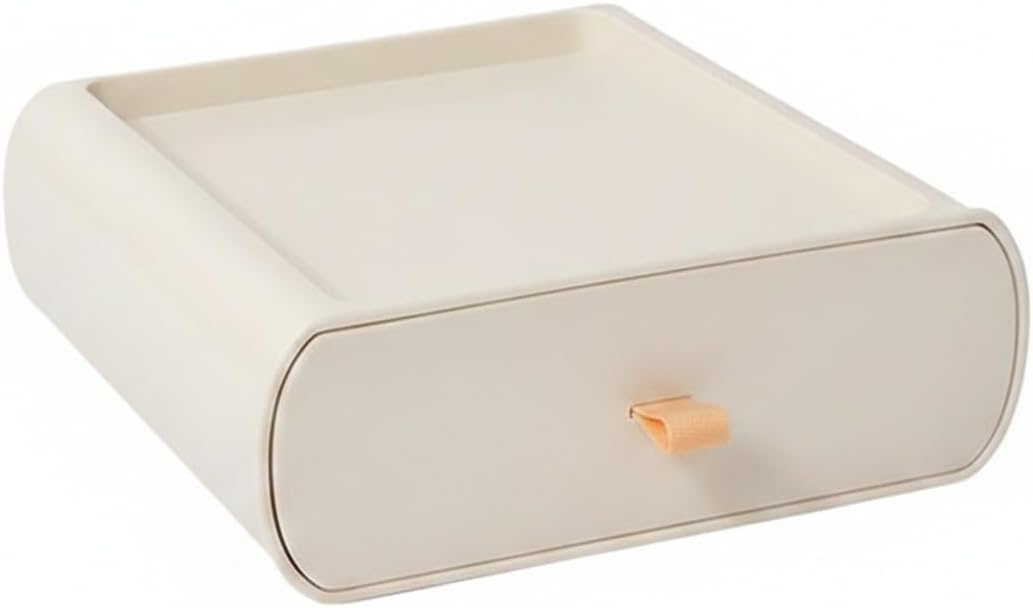 Desktop Organizer Box with Dividers, Compact PP Plastic Storage Bin for Office Desk and Home Essentials, 8.3 x 8.1 x 3.1 Inches