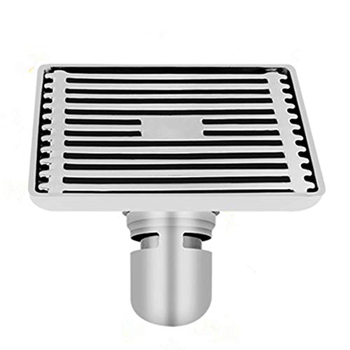 Floor Drain Stainless Steel Square Floor Drain Wastewater Bathroom Shower Toilet Lid Laundry Garden Outdoor Pool Silver Cm 15 × 15 × 7.5 Deodorant Floor Drain