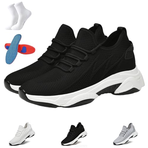 Tallure Sneakers Women Men, 1.6/2.4/3.1/3.9in Height Invisible Increase, Breathable Mesh Slip-On Casual Walking Shoes