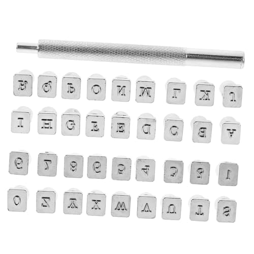 ARTIBETTER Letter and Number Stamps Set Stamping Tool Kit for 36pcs Punches Handle for DIY Decorations