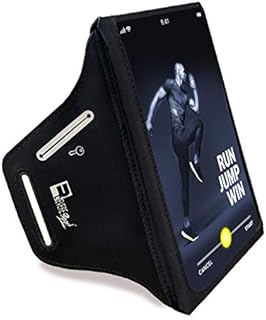 RevereSport Waterproof Running Armband for Phone with Case On (Otterbox, Lifeproof). Sports Phone Holder Compatible iPhone 14/13/12/11/8/7/X/XR/SE/Pro & Samsung S22/S21/S20/S10 (6.5) Black