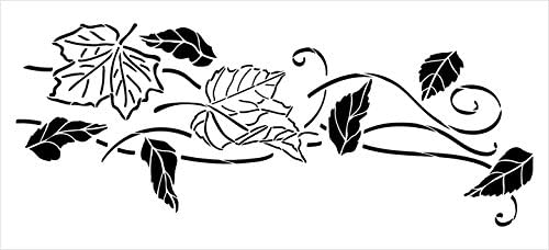 Miniatura 3 de StudioR12 - Plantilla de hojas sopladas  Decoración para el hogar con brisa otoñal para bricolaje, manualidades y pintura, medios mixtos de