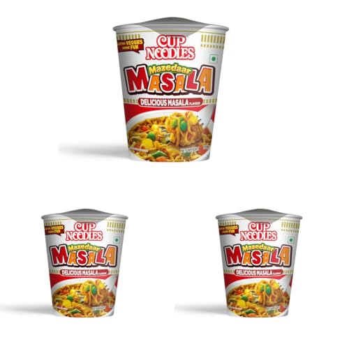 Image of Nissin Cup Noodles Mazedaar Masala | Bold Masala Flavor with a Touch of Extra Veggie Goodness | Quick & Delicious Meal Anytime #VibeItUp, 70 gm. (Pack of 3)