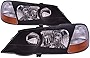 PERDE Headlights HID Set Black Housing With Clear Lens Compatible with 2002-2003 Acura TL