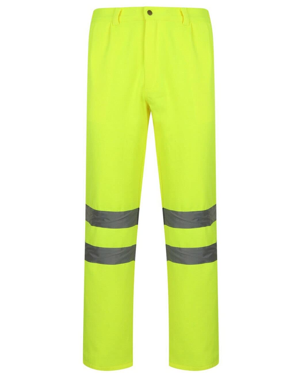 Fashion Fairies Men's Cotton Trousers Yellow ’S Hi-Vis Two-Tone Waterproof Work Trousers, Fleece Cotton Safety Pants With Multiple Pockets, High Visibility Workwear For Construction, Outdoor, Industrial, And Heavy-Duty Jobs