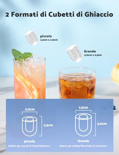 Macchina Ghiaccio 12Kg/24H, Macchina Del Ghiaccio Casa Autopulente 1,5L, Macchina Per Il Ghiaccio Professionale, Pronto In 6 Minuti, Con Maniglia/Silenzioso/Paletta/Cestello, Rosso - 4