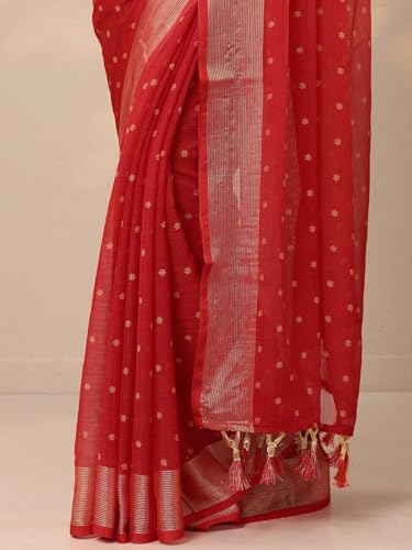 Image of Libas Printed Chiffon Saree for Women With Unstitched Blouse Piece | Traditional Saree for Festive & Wedding