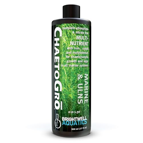 Brightwell Aquatics - ChaetoGro - Algae Nutrient Supplement for Chaetomorpha Growth in All Marine Fish Tanks - Multi-Nutrient Aquarium Water Treatments, 16.9 fl oz