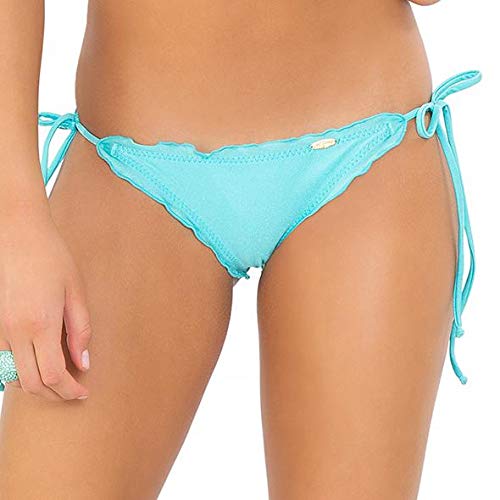 Luli Fama Cosita Buena - Wavey Brazilian Tie Side Ruched Back-MNC - S/Aruba Blue