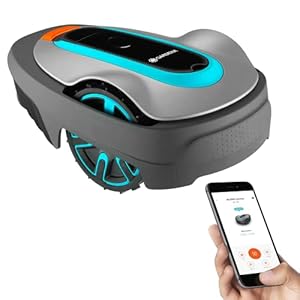 GARDENA 15002-20 SILENO City – Automatic Robotic Lawn Mower, with Bluetooth app and Boundary Wire, one of The quietest in its Class, for lawns up to 5400 Sq Ft, Made in Europe, Grey