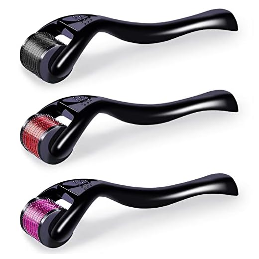 Derma Roller Microneedle Roller for Face Body Beard Hair Growth - 3 Packs 540 Titanium Micro Needles Roller for Home Use