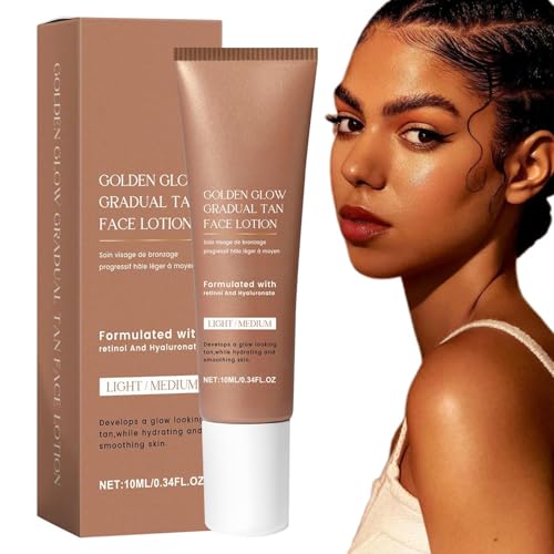 Crema Bronceadora | Crema Hidratante Bronceadora Facial 10ml - Textura No Grasa, Piel Luminosa, Uso Diario para Mujeres de Todas las Edades