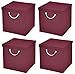 Produktbild StickandShine 4er Set Burgundy Faltbox 30 x 30 x 30 cm Aufbewahrungsbox faltbar mit Kordel und mit Deckel
