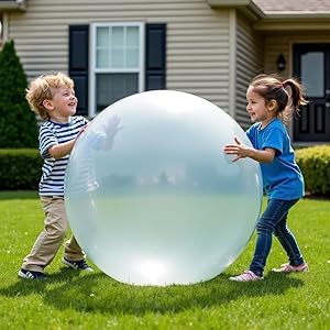Magic Bubble Balls, Inflatable Water Ball, Transparent Bouncy Balloons, Super Wubble Bubble Balls, Water Bubble Ball for Outdoor Play for Beach Garden Outdoor Party Family