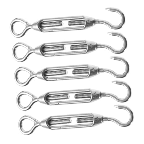 Didiseaon 5pcs M5 Tensionadores Ajustables para Cables de Acero Inoxidable 304 para Tiendas, Cercas y Instalación de Cuerdas miniatura 1