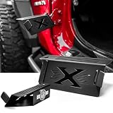 OFFROAD GAMERS 120° Footrest Pedal Compatible with Jeep Wrangler JK JL & Gladiator JT 2007-2024, Heavy Duty Doors Off Foot Pegs, Exterior Door Hinge Accessories, X-Style Design, Pair