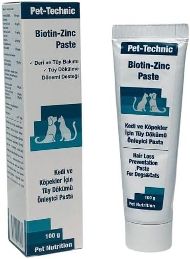 Biotin Zinc Paste – Kedi ve Köpekler İçin Deri ve Tüy Bakımını Destekleyen Biotin & Çinko İçerikli Takviye Macunu – 100g