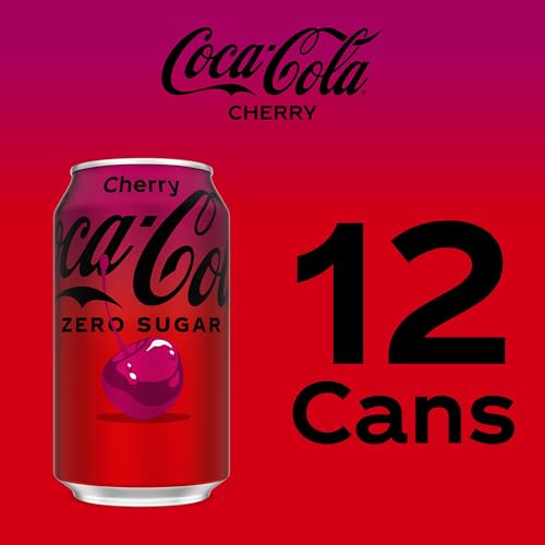 Image of Coca-Cola Zero Sugar Cherry Soda Fridge Pack Cans, 12 fl oz, 12 Pack | Carbonated soft drink with zero calories